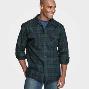 Pendleton Woolen Mills Board Shirt | Black Watch Tartan Green | Size Large